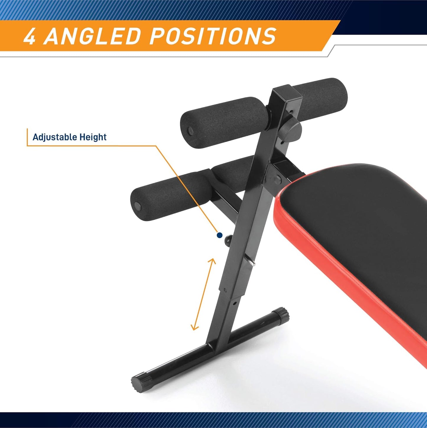 Utility Slant Board W/ Headrest – Folding Design with Adjustable Positions SB-4606 , Black/Red , 29.00 X 18.00 X 59.00 Inches
