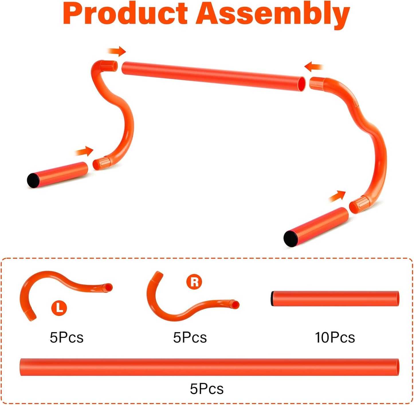 Agility Hurdles Training Equipment - Speed Hurdles and Soccer Cones with Carrying Bag for Soccer, Football, and Track Drills, Ideal for Athletes Speed and Agility Training