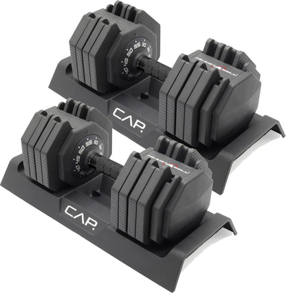 ADJUSTABELL Adjustable 55 Lb Hex Dumbbell Weights - Singles & Pairs | Multiple Handle Options