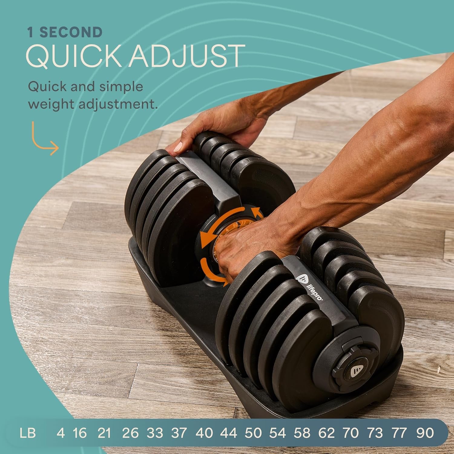 Adjustable Dumbbell Set – 5-25 Lb Dumbbells Set of 2, Quick Change Rotating Hand Weights for Women//Men at Home Gym Weight System - 5-25 Pound, Ideal for Home Strength Training