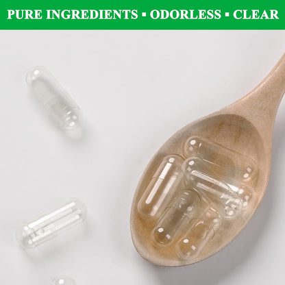 Size 00 Empty Capsules Vegetarian (100 Count) Bundle with Micro Lab Spoon, Clear Fillable Veggie Pill Capsules 00 for Making Your Own Supplements