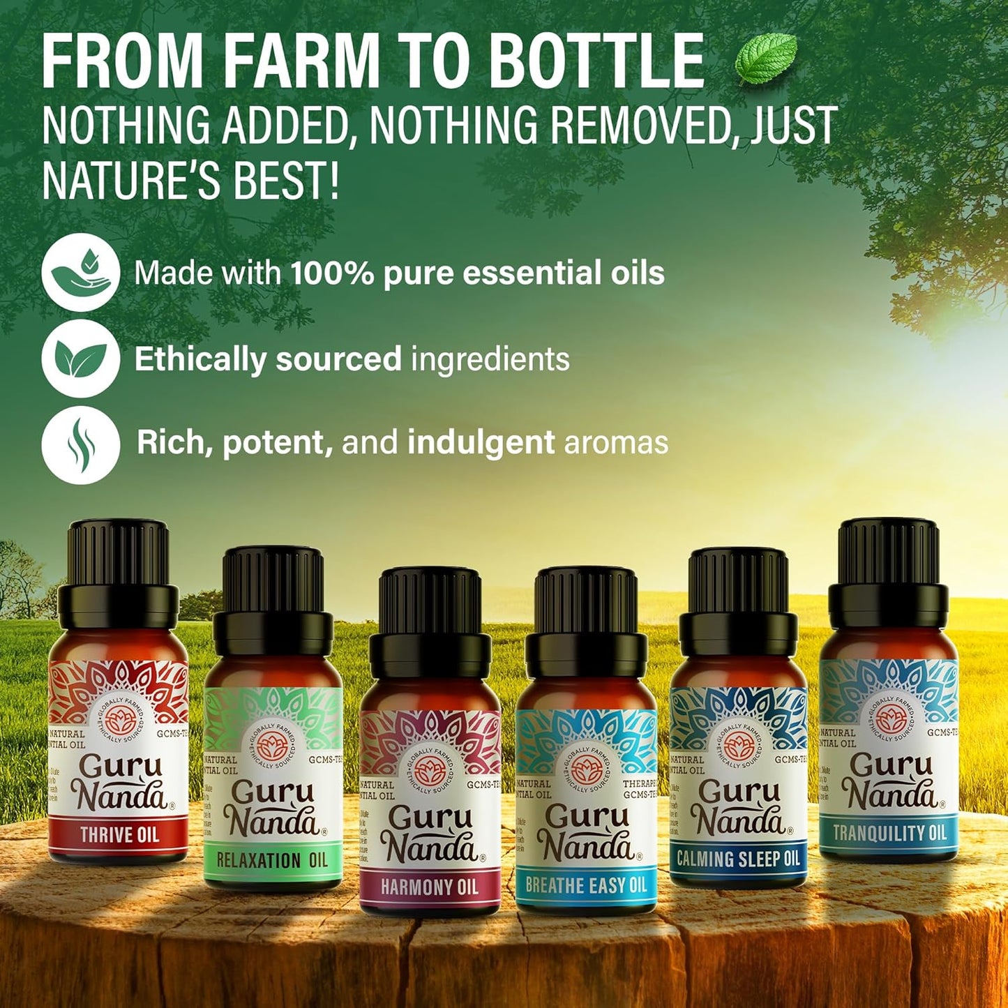 Essential Oil Blends (Set of 6) - Natural Essential Oil Set, Aromatherapy Oil Blends for Diffusers - Breathe Easy, Tranquility, Harmony, Calming Sleep, Relaxation & Thrive