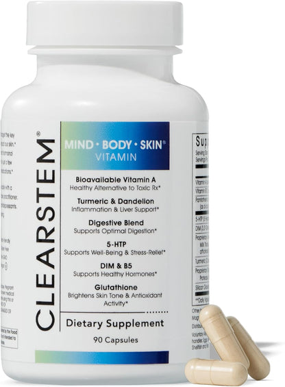 - MINDBODYSKIN Hormonal Acne Supplement (5-HTP) - Natural DIM Supplement - Skin Care Vitamins - Hormone Balance, Antioxidants - Vegan, Gluten Free, Cruelty Free - 30 Servings, 90 Capsules