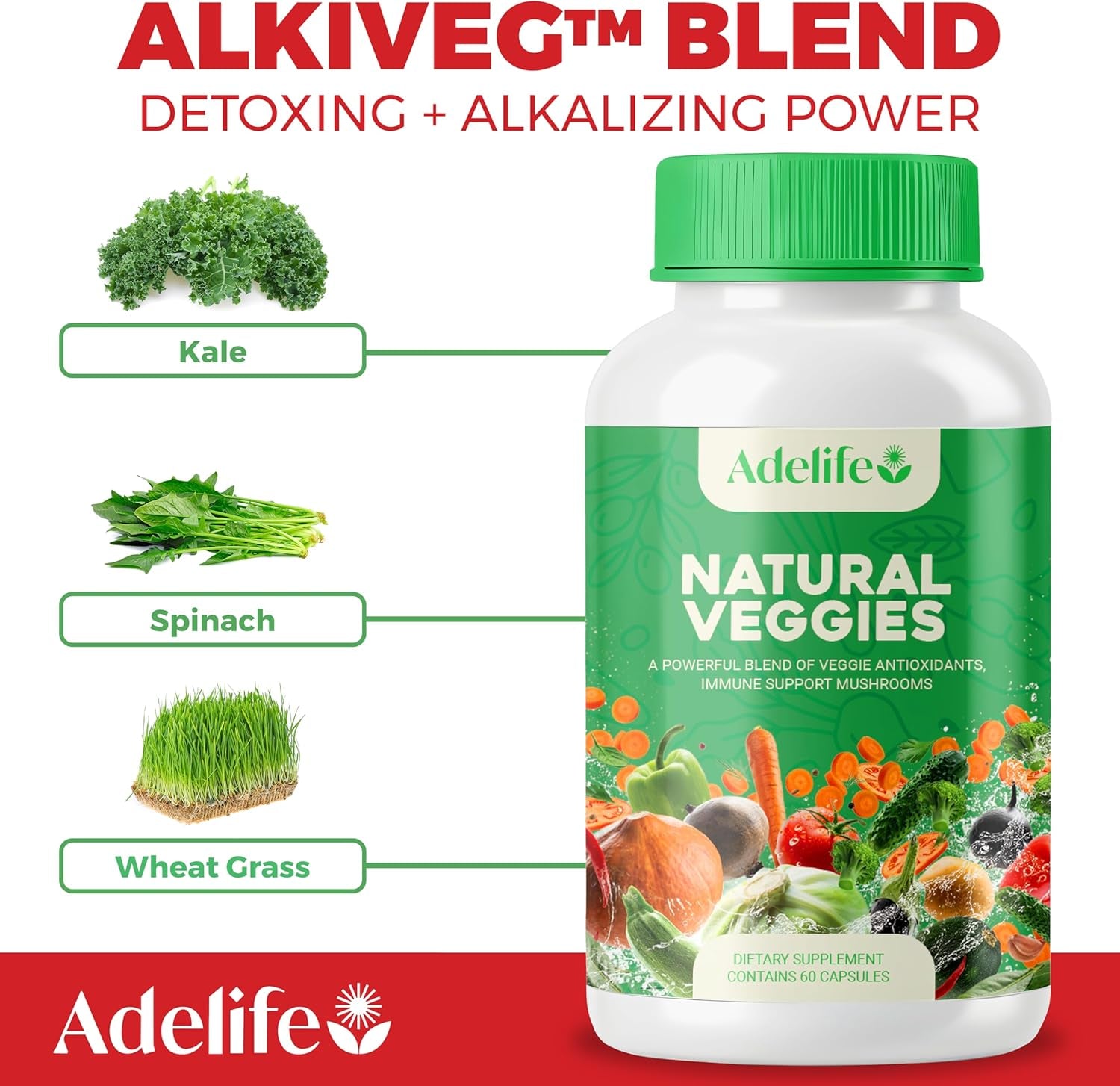 Fruit and Veggies Dietary Supplement, Total 120 Capsules, Earth Energy Fruits and Vegetables, Daily Vitamins, Super Fruits and Veggies Supplements, Vegetable Supplements for Adults,Made in USA