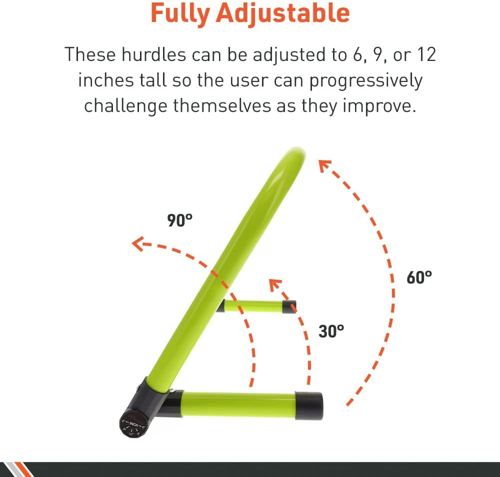 Adjustable Athletic Speed Training Hurdles, Jumping & Speed Training Fitness Equipment, Hurdles for Track & Field, Basketball, Soccer & More, Set of 5
