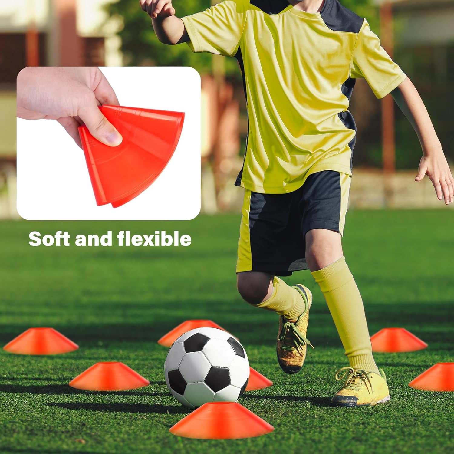 Agility Hurdles Training Equipment - Speed Hurdles and Soccer Cones with Carrying Bag for Soccer, Football, and Track Drills, Ideal for Athletes Speed and Agility Training