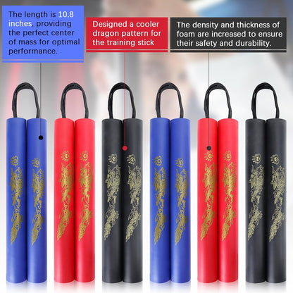 Foam Rubber Training Sticks, Martial Art Sticks for Kids & Beginners Practice and Training