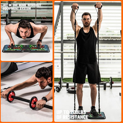 Solid Push up Board, Portable 30-In-2 Workout Set for Push Up, Multi-Functional Pushup Stands for Strength Training, Fat Burning Push up Bar for Home Gym, Perfect Chest Workout Equipment for Men & Women