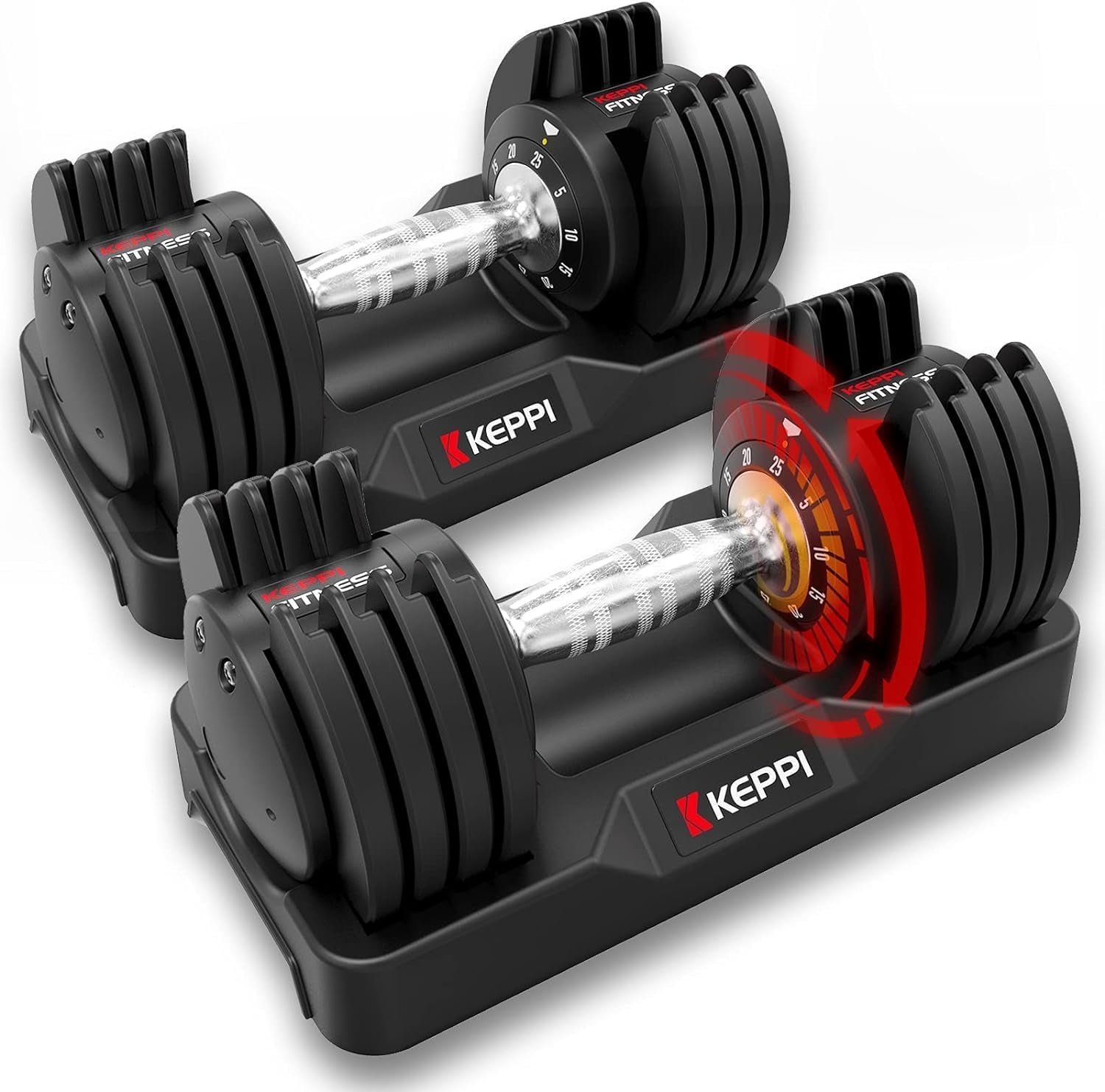 Adjustable Dumbbells Set, 25Lb/40Lb/55Lb/60Lb Dumbbells with Anti-Slip Metal Handle for Exercise & Fitness Fast Adjust Weight for Full Body Workout Fitness