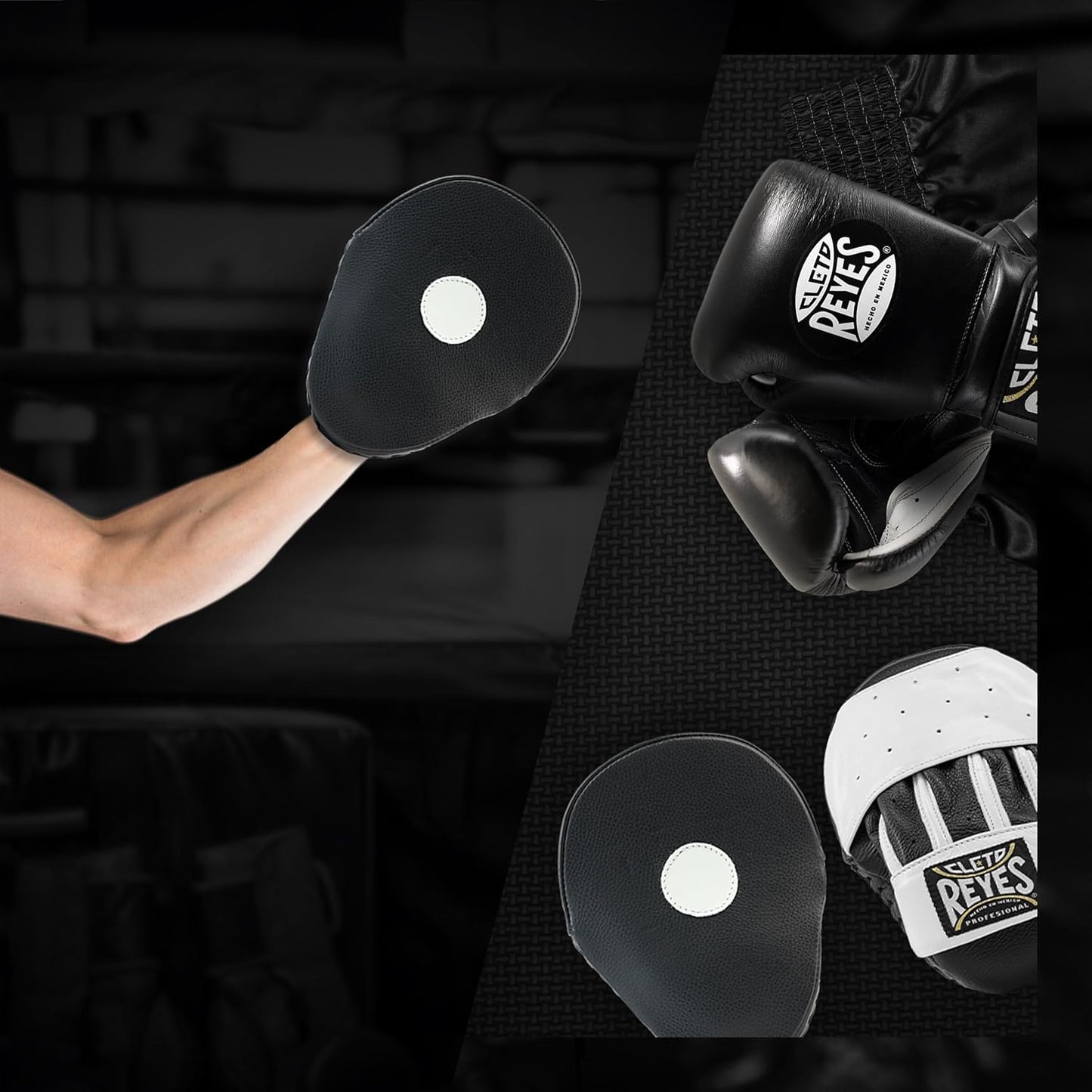 Boxing Punching Mitts, Focus Sparring Striking Training Punch Pads, MMA, Kickboxing, Muay Thai, Leather