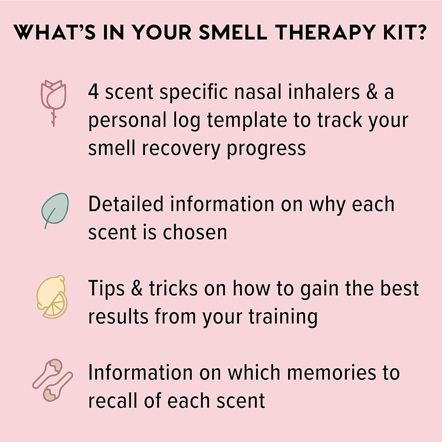 Smell Training Kit, Made in USA, 4 Essential Oils, Olfactory Regeneration, Helps Restore Sense of Smell, Natural Therapy for Smell Loss (Phase 1)