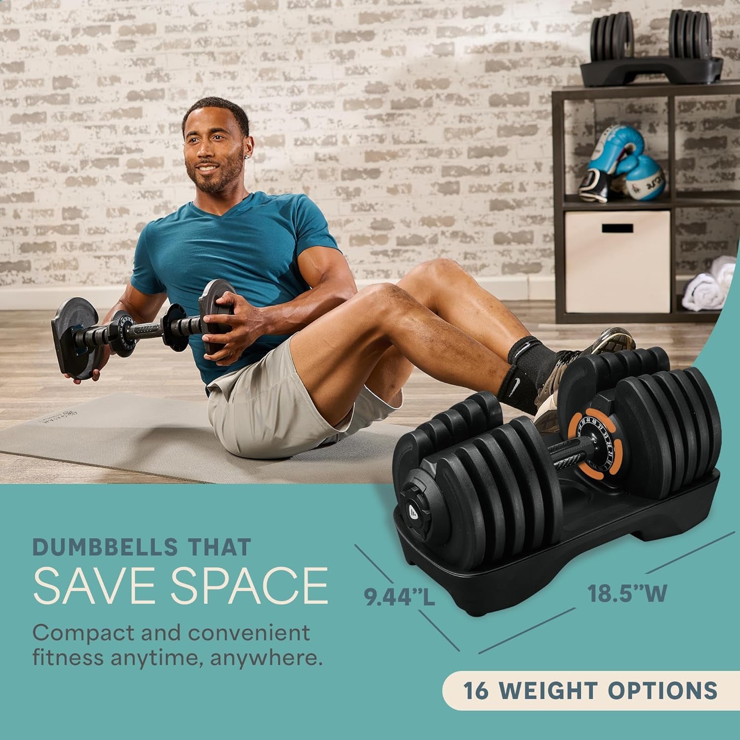 Adjustable Dumbbell Set – 5-25 Lb Dumbbells Set of 2, Quick Change Rotating Hand Weights for Women//Men at Home Gym Weight System - 5-25 Pound, Ideal for Home Strength Training