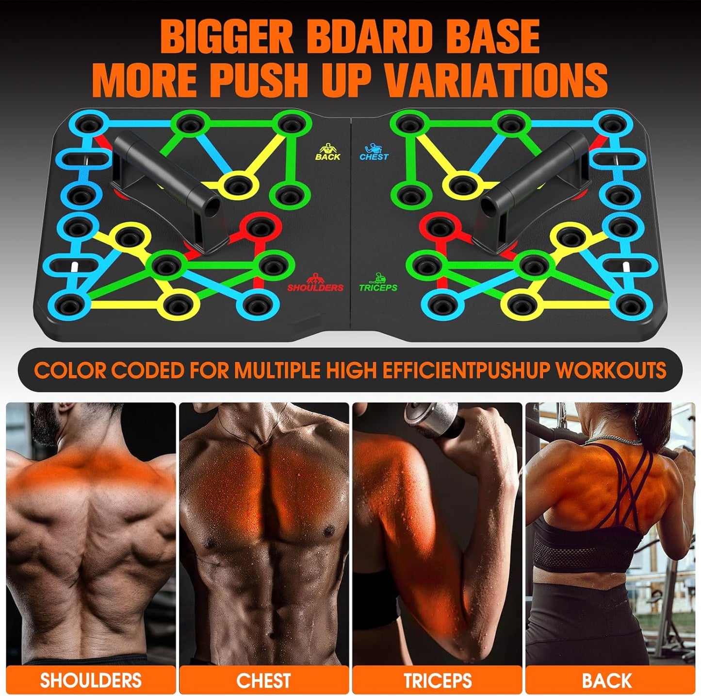 Solid Push up Board, Portable 30-In-2 Workout Set for Push Up, Multi-Functional Pushup Stands for Strength Training, Fat Burning Push up Bar for Home Gym, Perfect Chest Workout Equipment for Men & Women