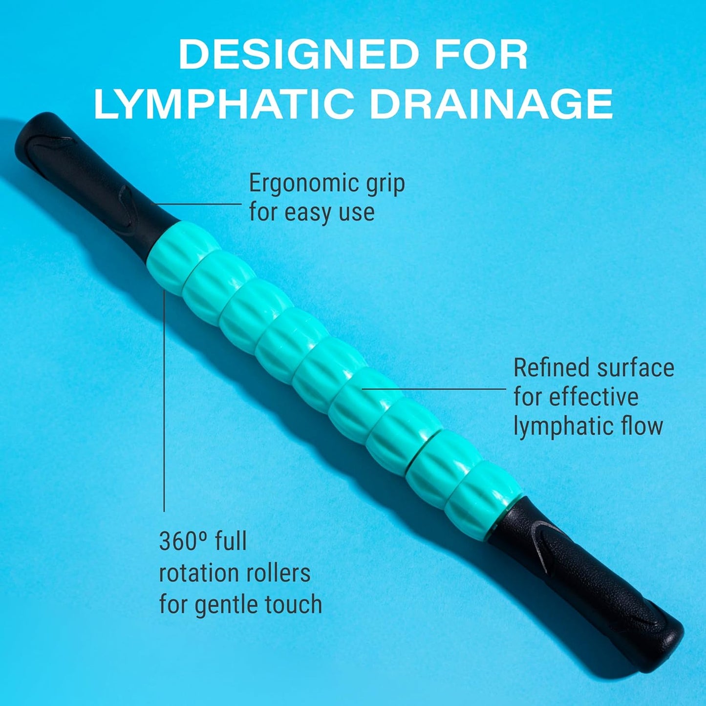 Lymphatic Drainage Massage Roller Stick for Post Liposuction & Fibrosis Treatment, Surgery Recovery 360 Lipo, Tummy Tuck & BBL, Lipo Foam, Compression Garment, Faja Compatible