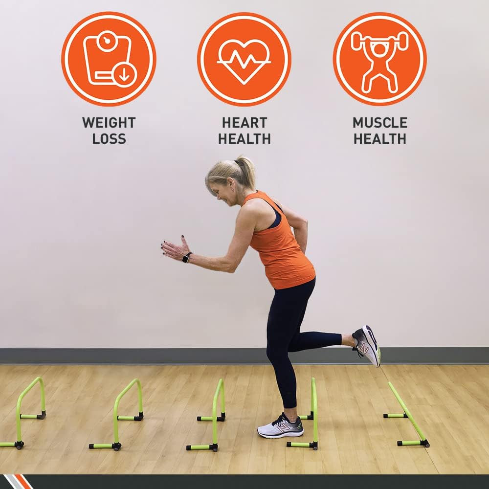 Adjustable Athletic Speed Training Hurdles, Jumping & Speed Training Fitness Equipment, Hurdles for Track & Field, Basketball, Soccer & More, Set of 5