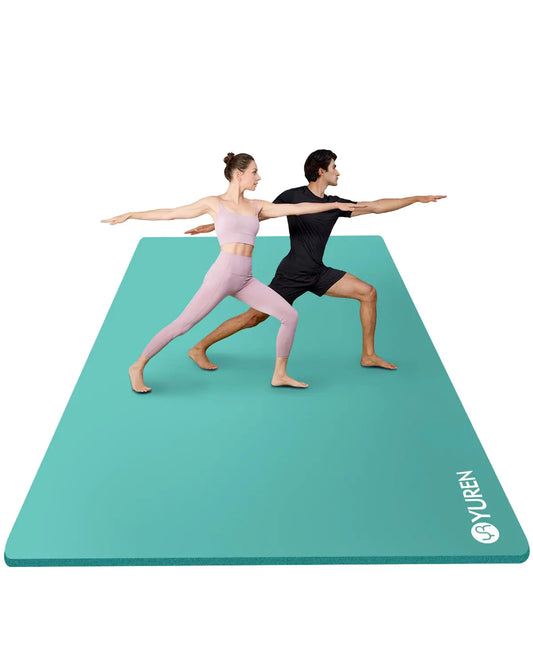 RYTMAT Large Yoga Mat 6x4 10mm Thick Exercise Mat for Men Women Extra Wide Workout Mat for Home Gym Yoga Pilates Meditation with Carrying Yoga Bag - Light blue